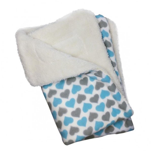 Kd Vestidor Blue & Gray Hearts Fleece & Plush Blanket KD1819689